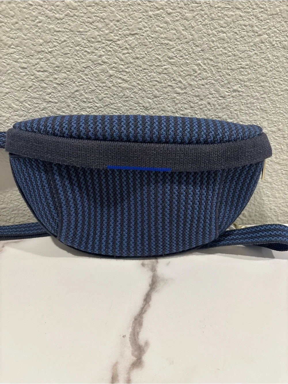Rothy's Navy and Royal Blue Woven Mini Crossbody Belt Bag - Picture 4 of 9